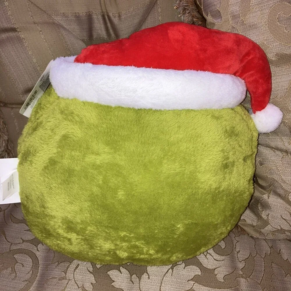 Dr. Seuss The Grinch Who Stole Christmas Jumbo Santa Hat Plush Pillow 18x17 Ruz